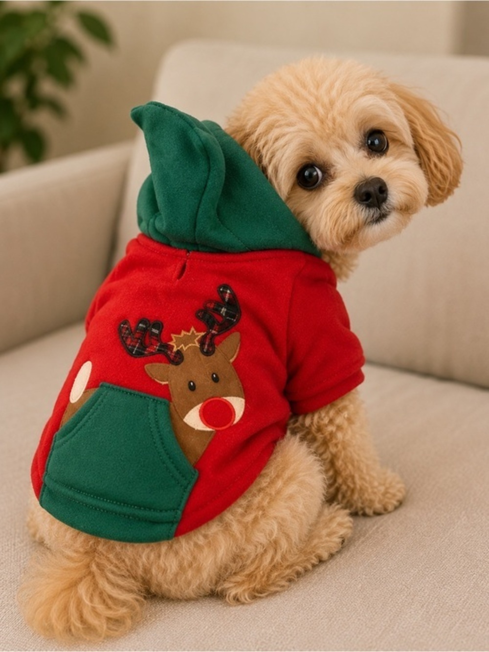 Pets Petco Reindeer hoodie shirt Size XSMALL